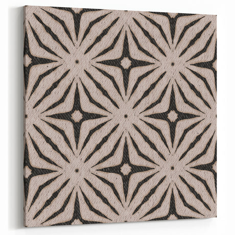 Earthen Harmony Abstracts - Neutral Star Pattern Abstract Wall Art