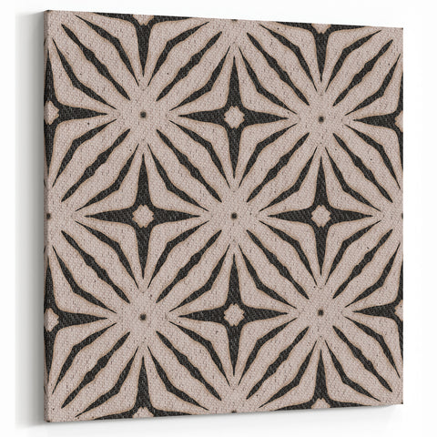 Earthen Harmony Abstracts - Neutral Star Pattern Abstract Wall Art