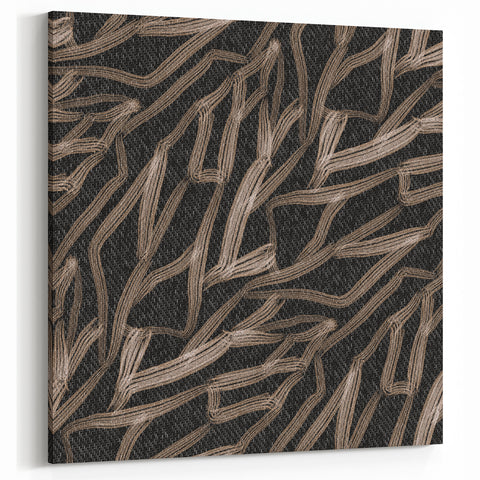 Earthen Harmony Abstracts - Fluid Organic Line Art in Black and Beige