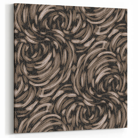 Earthen Harmony Abstracts - Swirling Organic Line Art in Black and Beige