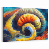Modern Fluid Art Prints - Fluid Abstract Wall Art in Blue and Yellow