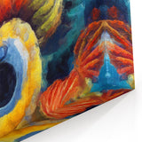 Modern Fluid Art Prints - Fluid Abstract Wall Art in Blue and Yellow
