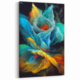 Fluid Abstract Wall Art - Contemporary Fluid Art Pieces in Teal Blue
