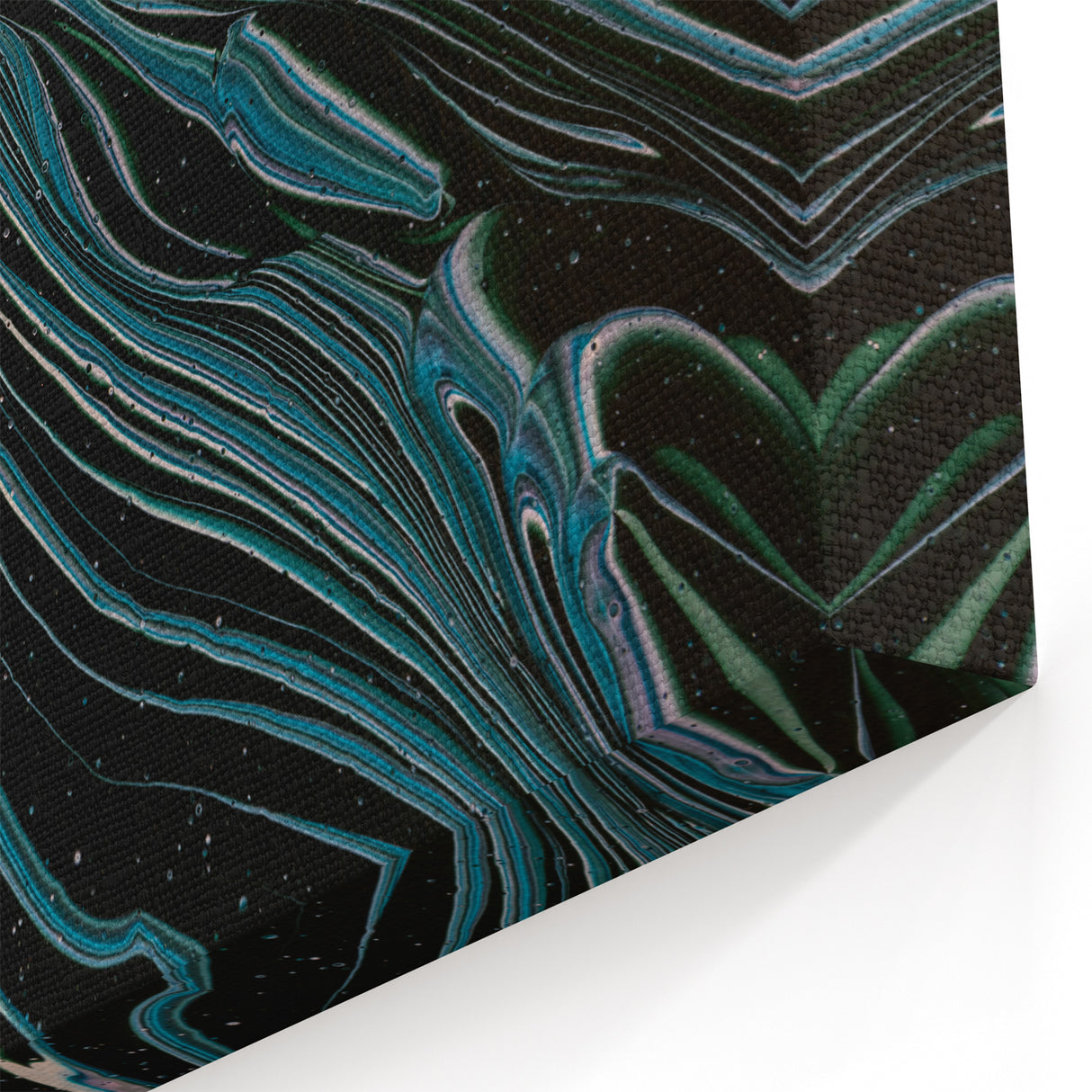 Fluid Abstract Wall Art - Contemporary Fluid Art Pieces Dark Teal