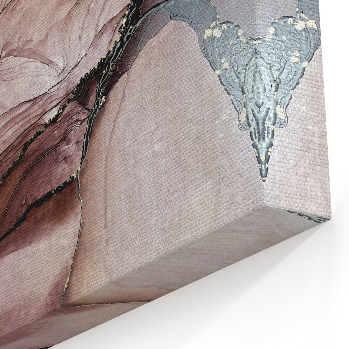 Fluid Acrylic Wall Decor in Beige and Plum - Abstract Fluid Canvas Art
