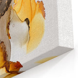 Fluid Acrylic Wall Decor in Gold and Gray - Abstract Fluid Canvas Art
