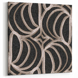 Earthen Harmony Abstracts - Curved Line Art in Black and Beige