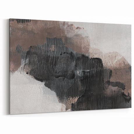 Earthen Harmony Abstracts - Textured Abstract Art in Black and Beige