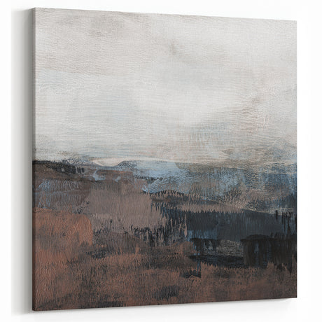 Earthen Harmony Abstracts - Tranquil Landscape Art in Brown and Gray