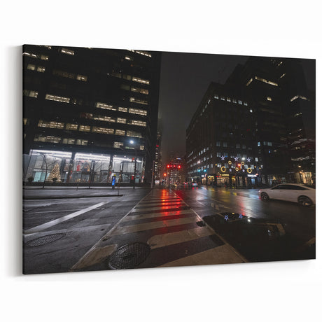 Cityscape photography prints – Nighttime urban architectural wall art