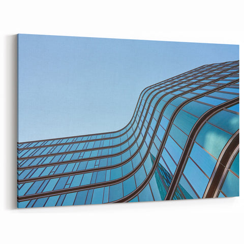 Urban skyline canvas prints – Sleek curved glass building photo