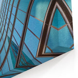 Urban skyline canvas prints – Sleek curved glass building photo