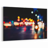 Urban architectural wall art – Abstract night city lights print