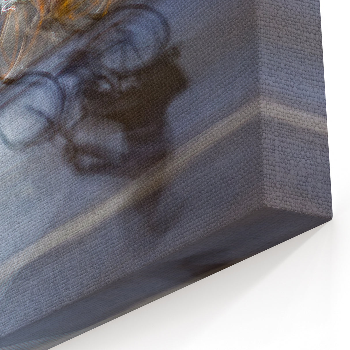 Urban skyline canvas prints – Motion blur cyclist street art