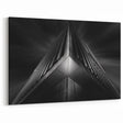 Urban architectural wall art – Geometric black and white building
