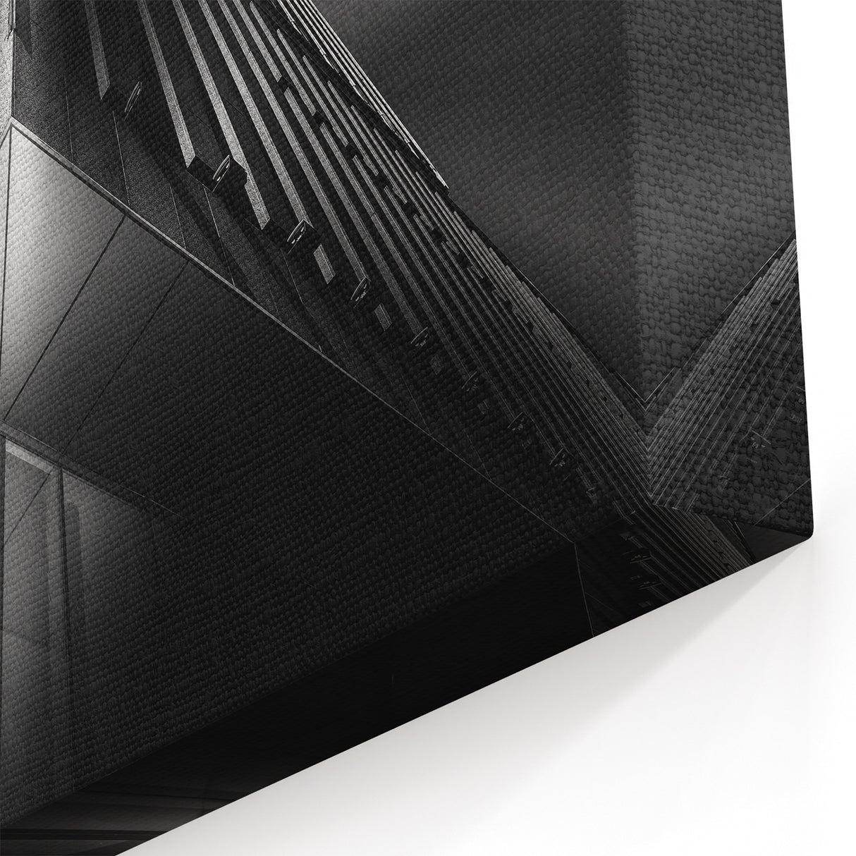 Urban architectural wall art – Geometric black and white building