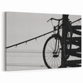Modern Urban Landscape Art – Black and White Bicycle Scene