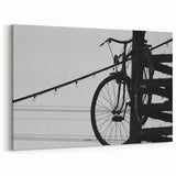 Modern Urban Landscape Art – Black and White Bicycle Scene