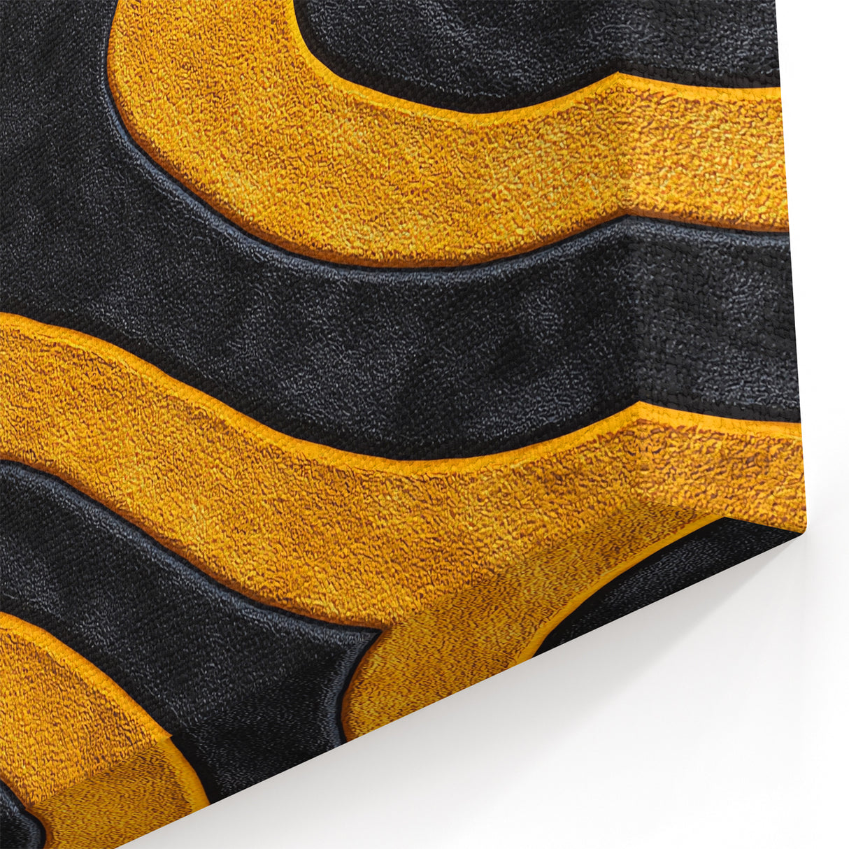Bold Black and Yellow Abstract Wall Art – Modern Wave Illustration