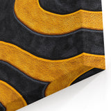 Bold Black and Yellow Abstract Wall Art – Modern Wave Illustration
