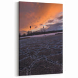 Urban Scenery Wall Art – Cracked Pavement at Sunset Canvas