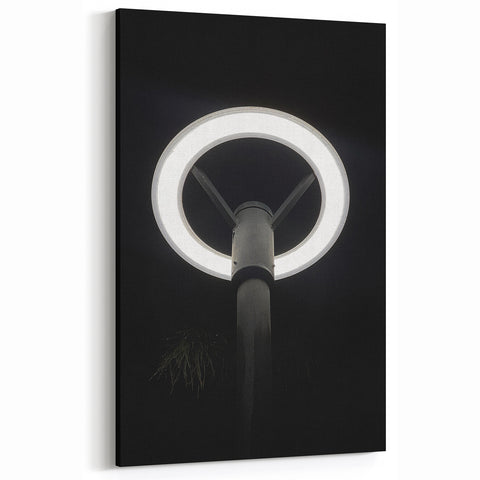 Modern Urban Landscape Art – Minimalist Circular Streetlamp