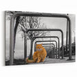 Urban Skyline Canvas Prints – Cat in City Symmetry Street Scene