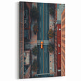 Urban Scenery Wall Art – Aerial City Taxi Street Canvas Print