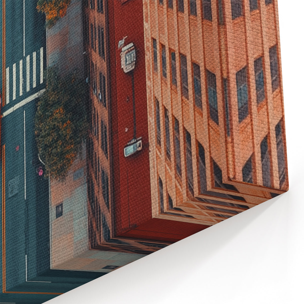 Urban Scenery Wall Art – Aerial City Taxi Street Canvas Print
