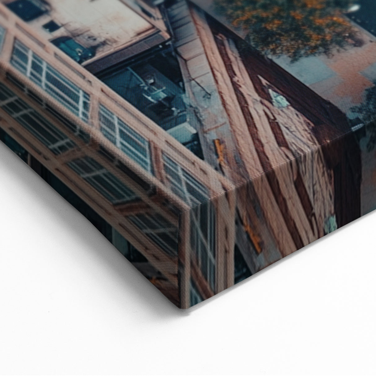 Urban Scenery Wall Art – Aerial City Taxi Street Canvas Print