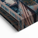 Urban Scenery Wall Art – Aerial City Taxi Street Canvas Print