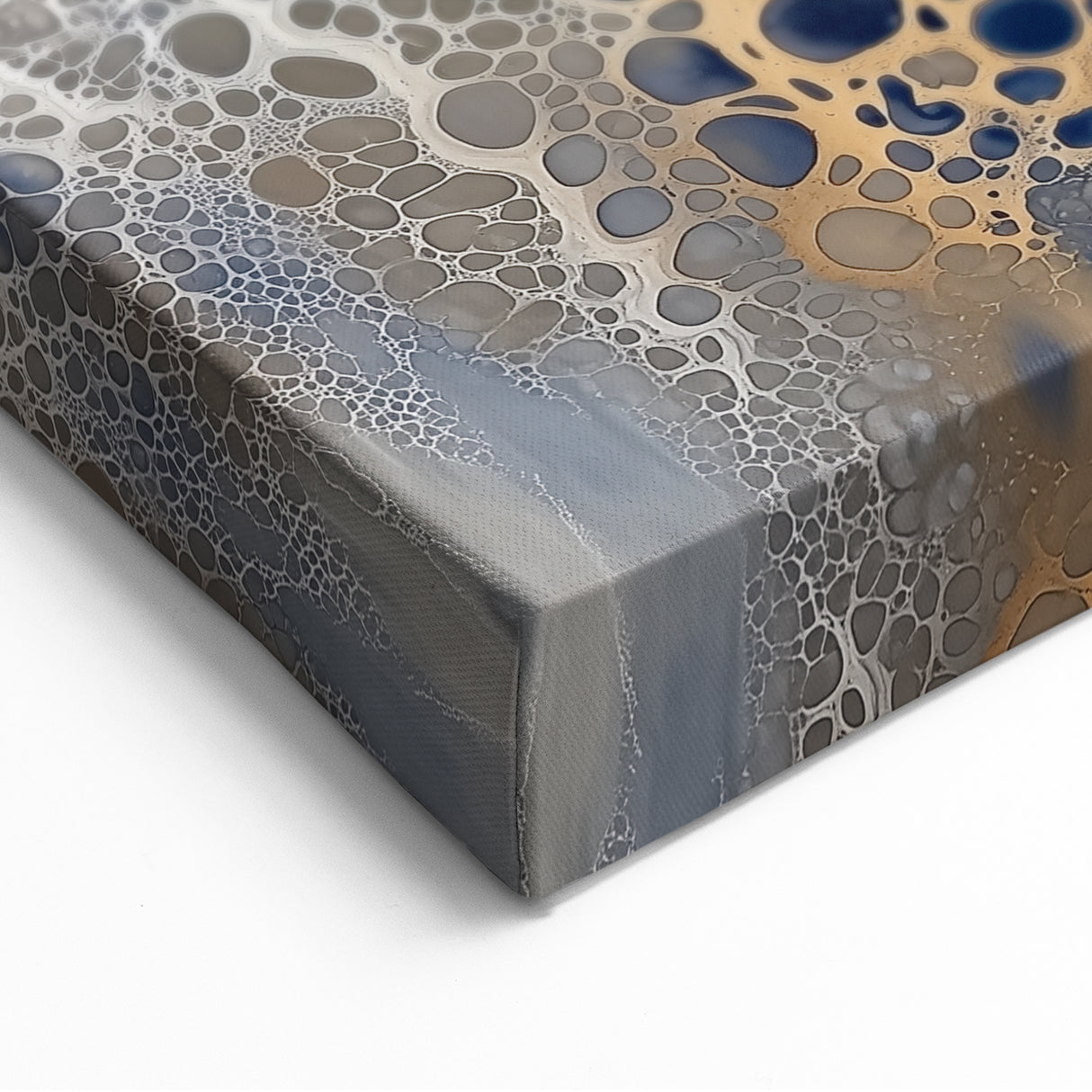 Minimalist Textured Art Pieces – Cream, Navy, and Gold Cell Design