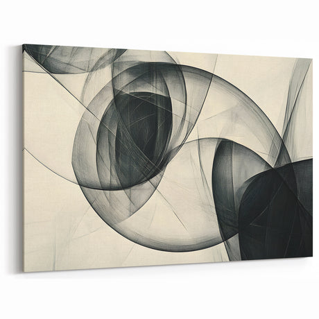Modern Bold Abstract Wall Art – High-Contrast Monochrome Motion