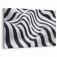 Geometric Abstract Art Prints – Black & White Wave Illusion