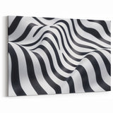 Geometric Abstract Art Prints – Black & White Wave Illusion