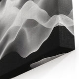 Large Abstract Wall Decor – Black & White Digital Wave Motion