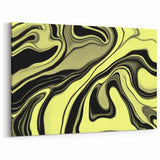 Colorful Abstract Wall Hangings – Lime Green & Black Marble Flow