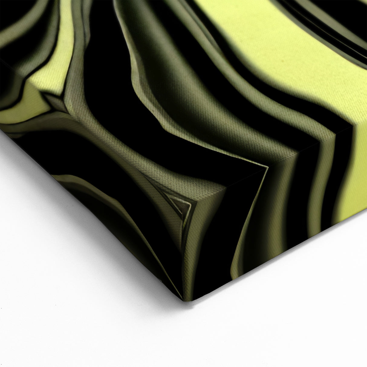 Colorful Abstract Wall Hangings – Lime Green & Black Marble Flow