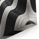 Modern Abstract Canvas Prints – 3D Black & White Wave Pattern
