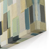 Contemporary Abstract Canvas – Earthy Grid in Olive, Beige & Sage