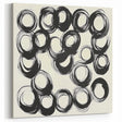 Abstract Art Prints – Rhythmic Ink Circles on Neutral Canvas