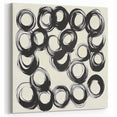 Abstract Art Prints – Rhythmic Ink Circles on Neutral Canvas