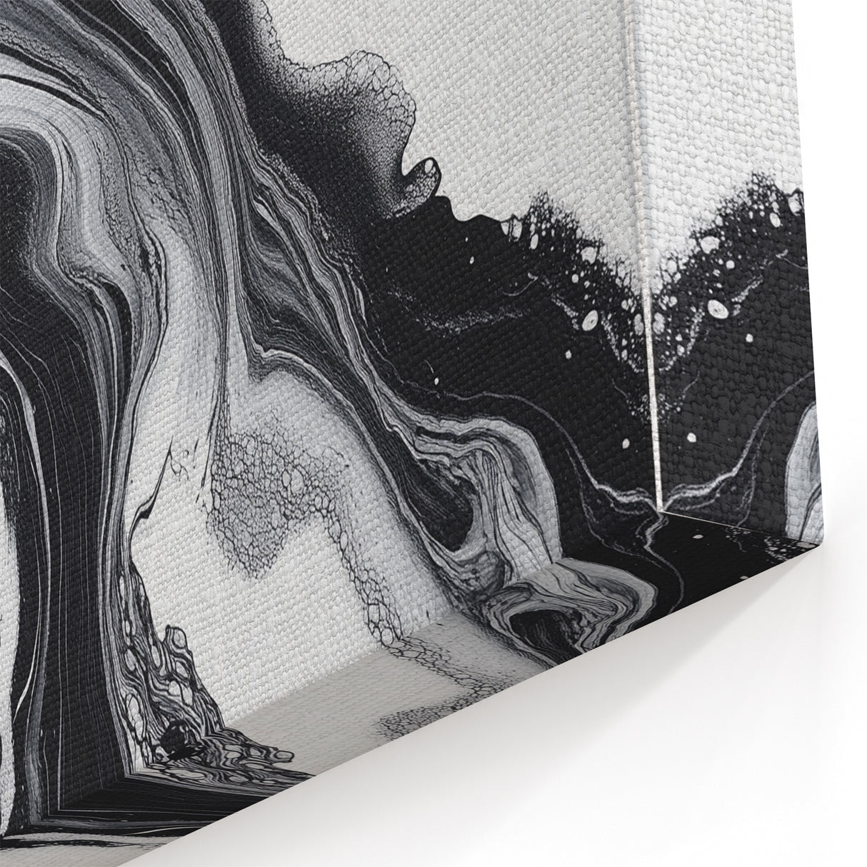 Minimalist Abstract Wall Art – Black and White Flowing Motion