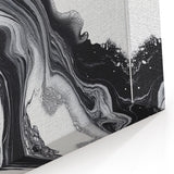 Minimalist Abstract Wall Art – Black and White Flowing Motion