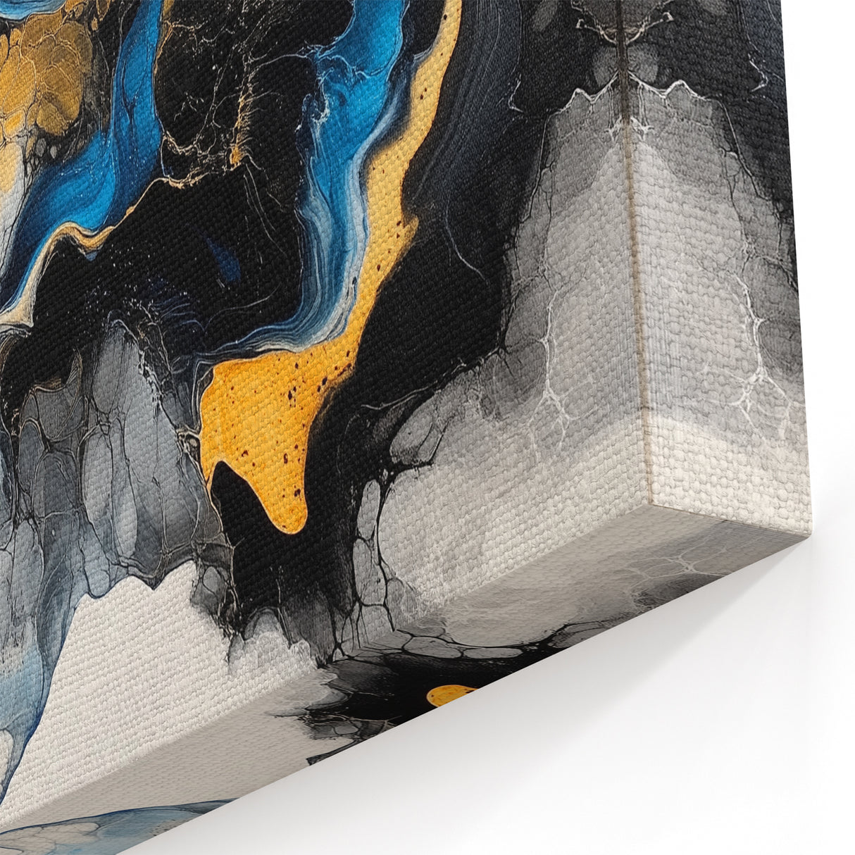 Fluid Art Paintings for Walls – Golden Tide Abstract Flow