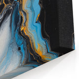 Fluid Abstract Wall Art – Golden Surge in Turquoise Motion