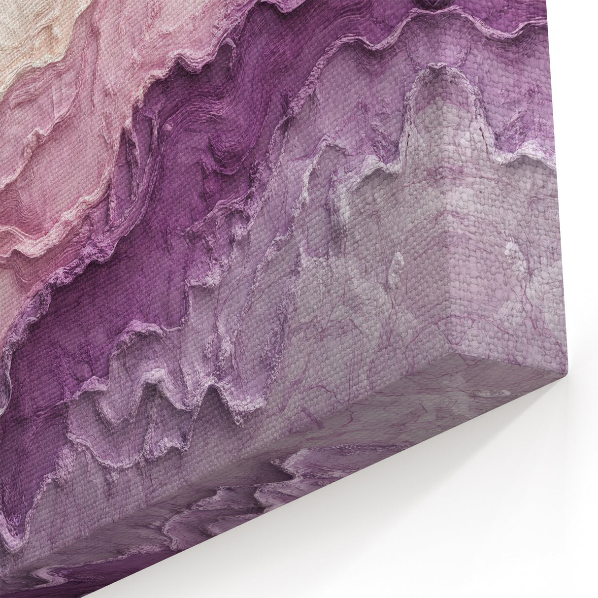 Large Abstract Wall Decor – Textured Lavender & Blush Layers