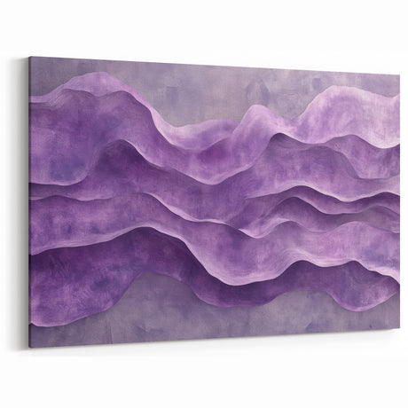 Contemporary Abstract Art Pieces – Lavender & Plum Wave Texture