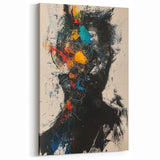 High Contrast Abstract Paintings – Color Burst Portrait Silhouette