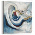 Colorful Abstract Wall Art – Navy, Gold & Red Modern Flow Design